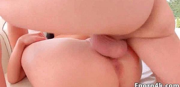  Busty teen closeup pussy creampie action